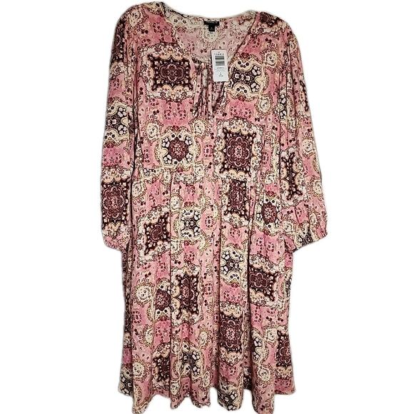 Torrid Dress Womens 2XLarge Mini Washable Gauze Tunic Pocket NWT - Picture 1 of 9